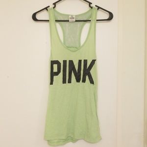 Light Green Pink VS Racer Back Tank